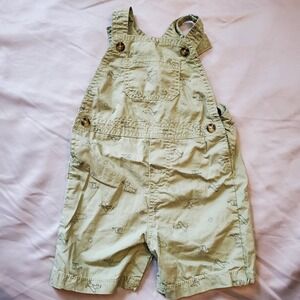 Carters Baby Boy Airplane Adjustable Cotton Shortalls Olive Green 18M Overalls